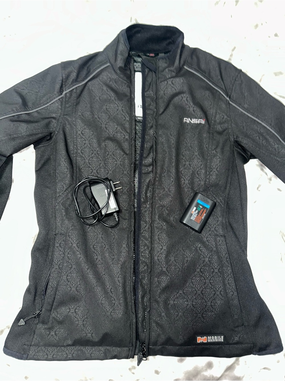 Heated Black Women’s Jacket with Battery Pack And Charger